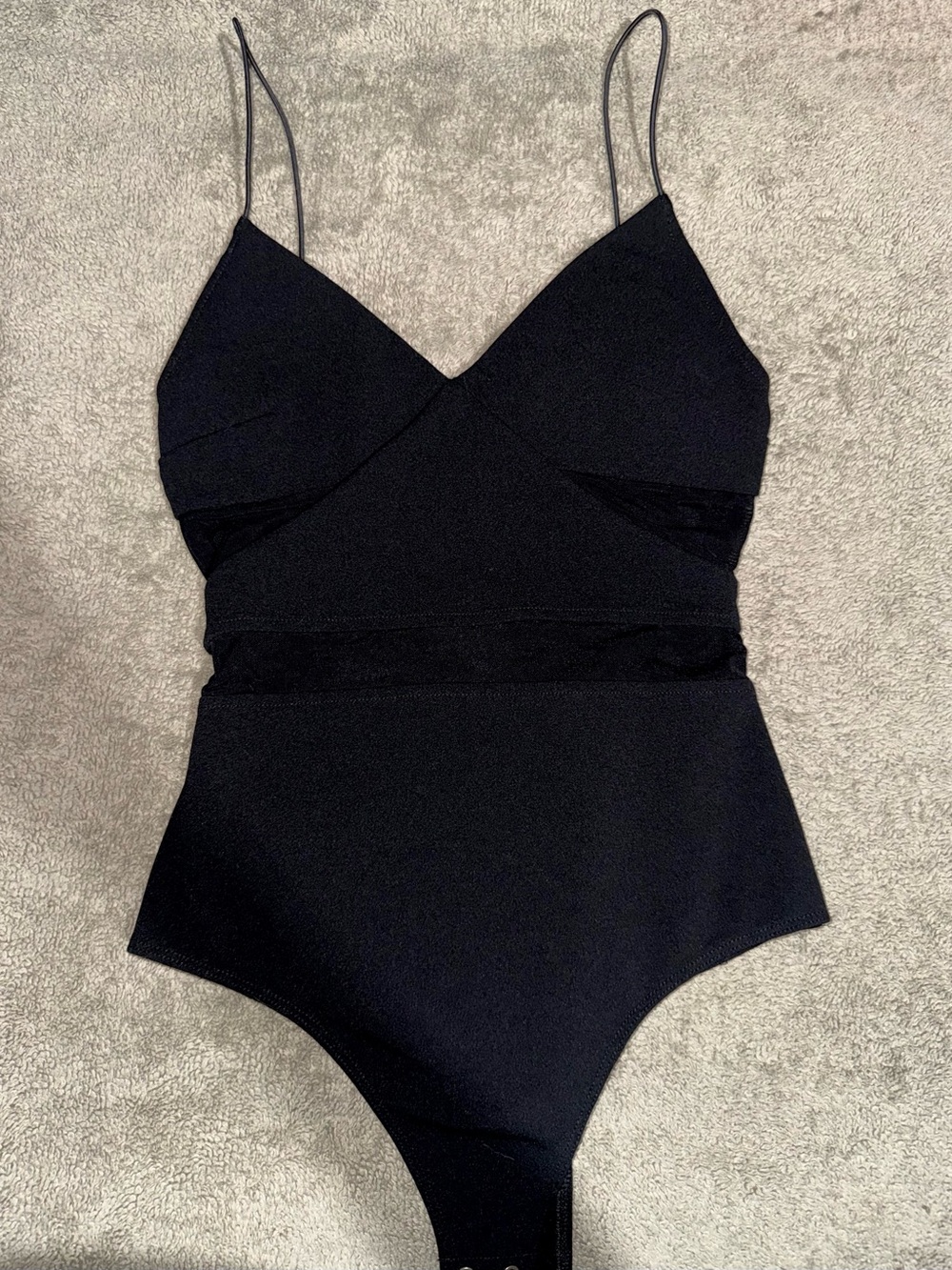 G by Guess Black Spaghetti Strap Bodysuit